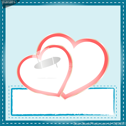 Image of Beautiful Abstract Background with two Heart Silhouette
