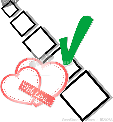 Image of valentine day or wedding - check list Symbol