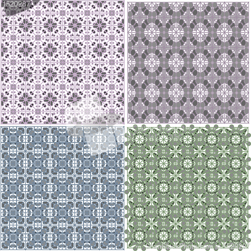 Image of Set of stylish seamless geometrical backgrounds pattern. vector