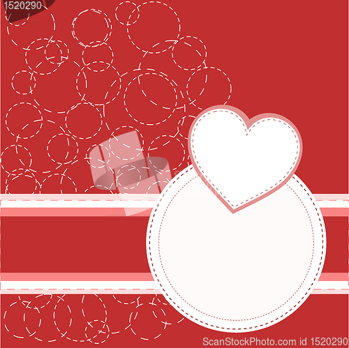 Image of Valentine's red greeting invitation card with love heart