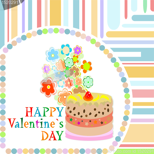 Image of Vector valentine`s day frame with sweet cupcake. vector