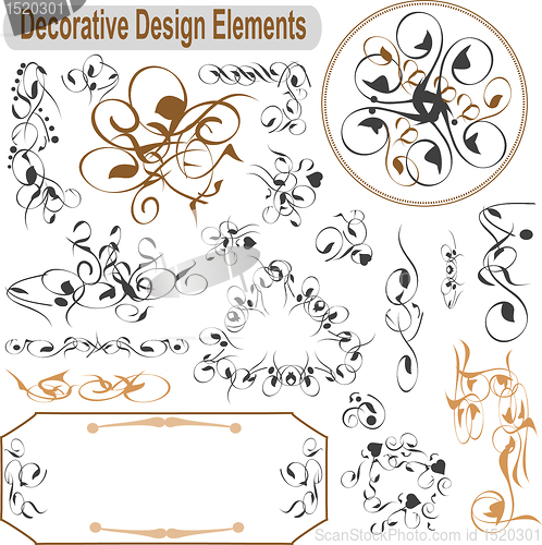 Image of Vector set calligraphic design elements and page decoration