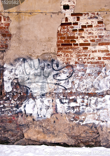 Image of Dilapidated wall background wall paint graffiti 