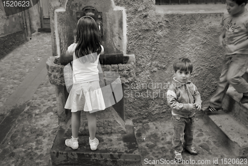 Image of Active children in alley