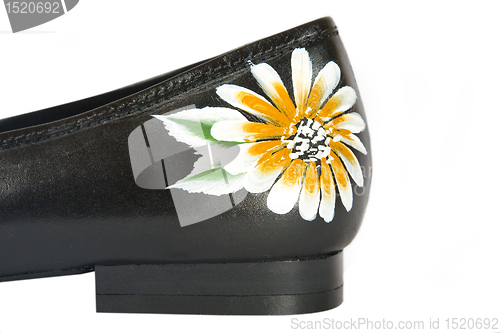 Image of women shoes with printed flower