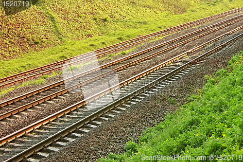 Image of Rail lines in hollow