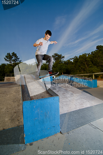 Image of Skateboarder on a slide