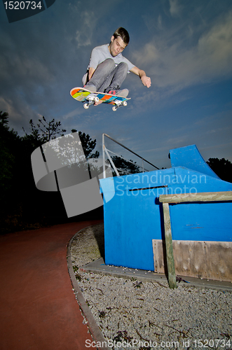 Image of Skateboarder flying