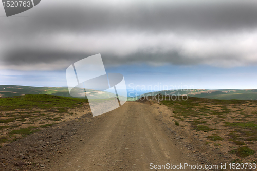 Image of View on ocean from mountain pass 1