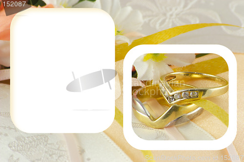 Image of wedding rings in a frame