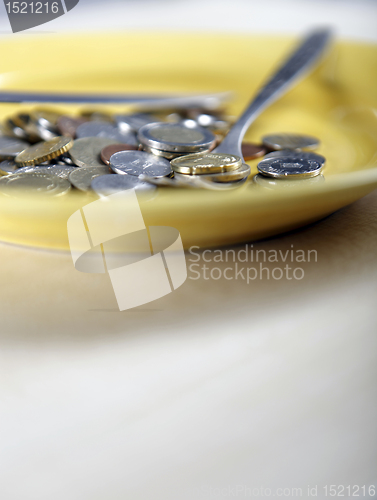 Image of Euro coins in a plate