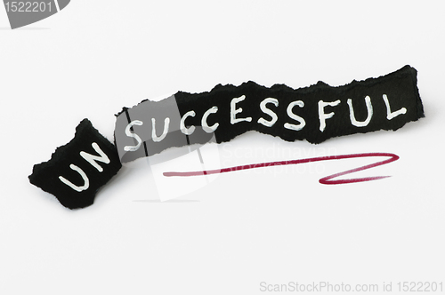 Image of Success text over black 