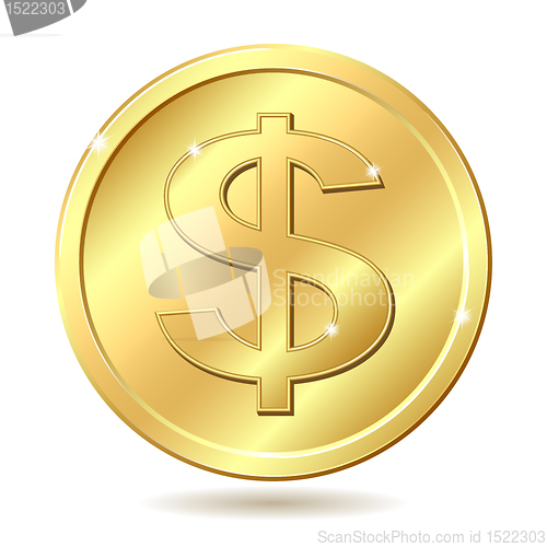 Image of golden coin with dollar sign