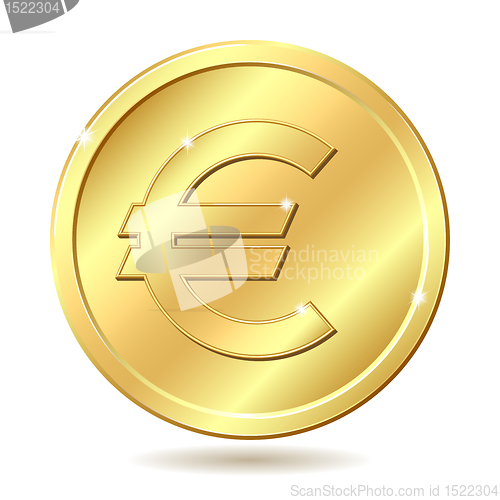 Image of golden coin with euro sign