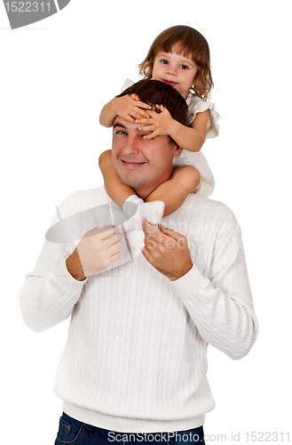 Image of young daughter and dad in the studio
