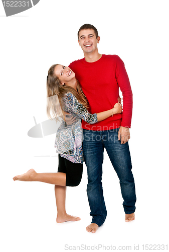 Image of loving couple embracing in studio