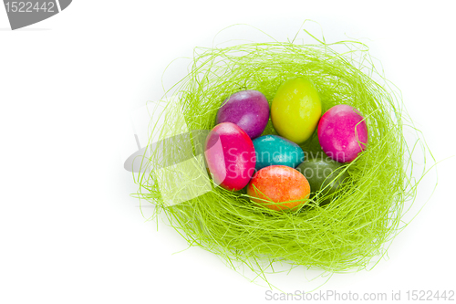 Image of easter eggs in nest