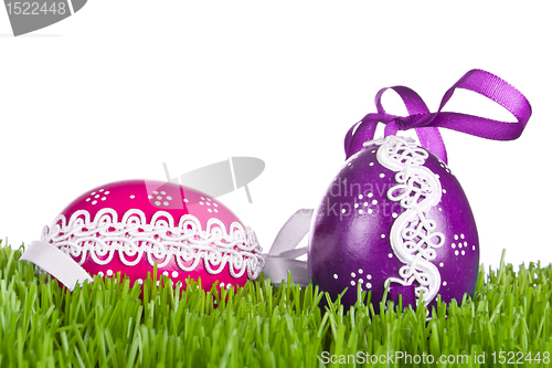 Image of easter eggs in grass