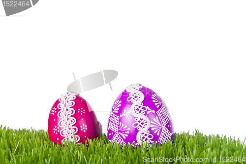 Image of easter eggs in grass