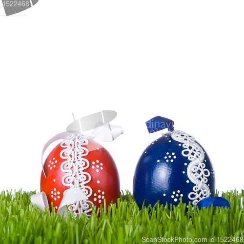 Image of easter eggs in grass