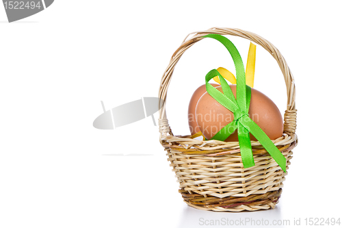 Image of basket with easter eggs