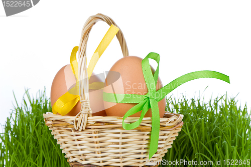 Image of basket with easter eggs