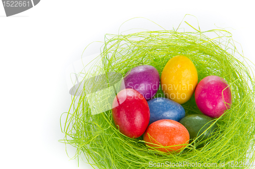 Image of easter eggs in nest