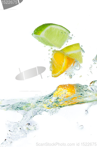 Image of citrus fruit splashing