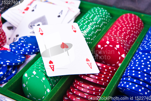 Image of poker chips with ace