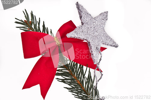 Image of decorated Christmas tree branch