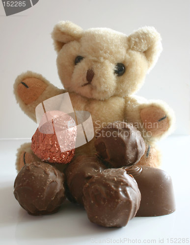 Image of teddy with chocolates