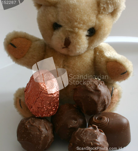 Image of teddy has his favourite chocolates