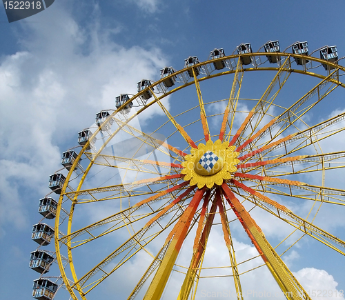 Image of big wheel and blue sky