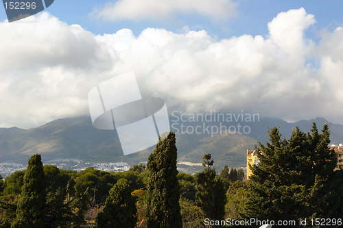 Image of mountain in the clouds