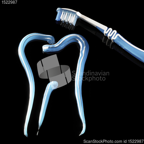 Image of toothpaste and toothbrush