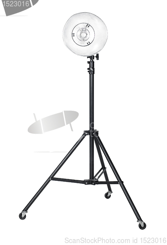 Image of professional flashlight on tripod