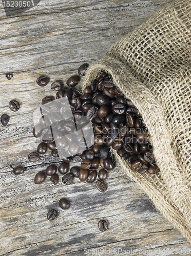 Image of coffee beans and jute bag