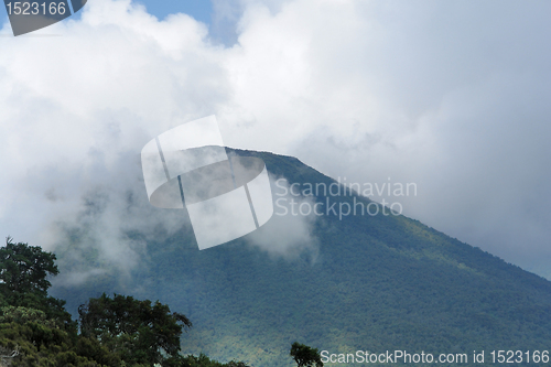Image of Mount Gahinga in cloudy ambiance