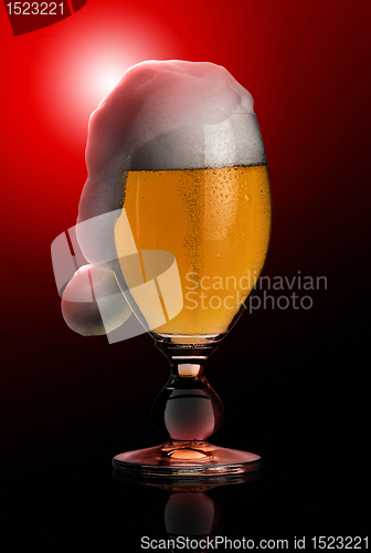 Image of christmas beer in black back