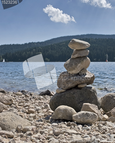 Image of pebble pile at summer time