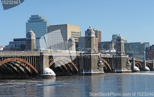 Image of Boston scenery with bridge and river