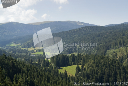 Image of aerial Black Forest scenery at summer time
