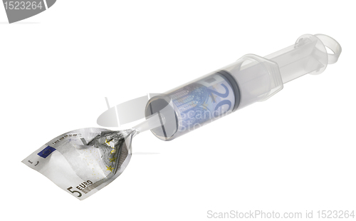 Image of syringe filled with money