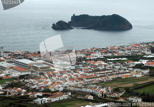 Image of coastal settlement at the Azores