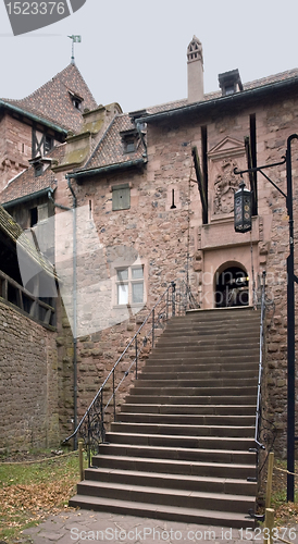 Image of stairway at the Haut-Koenigsbourg Castle