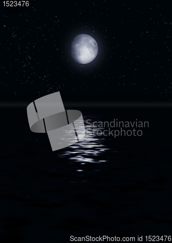 Image of Full moon image with water