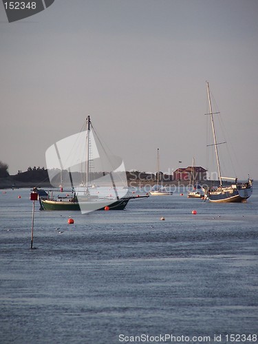 Image of ships on the ocean water