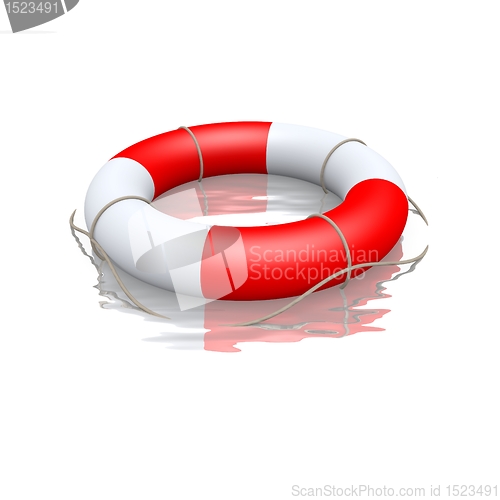 Image of life buoy floating in water