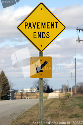 Image of Pavement Ends Sign
