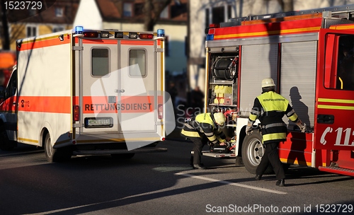 Image of Ambulance and Firefighters